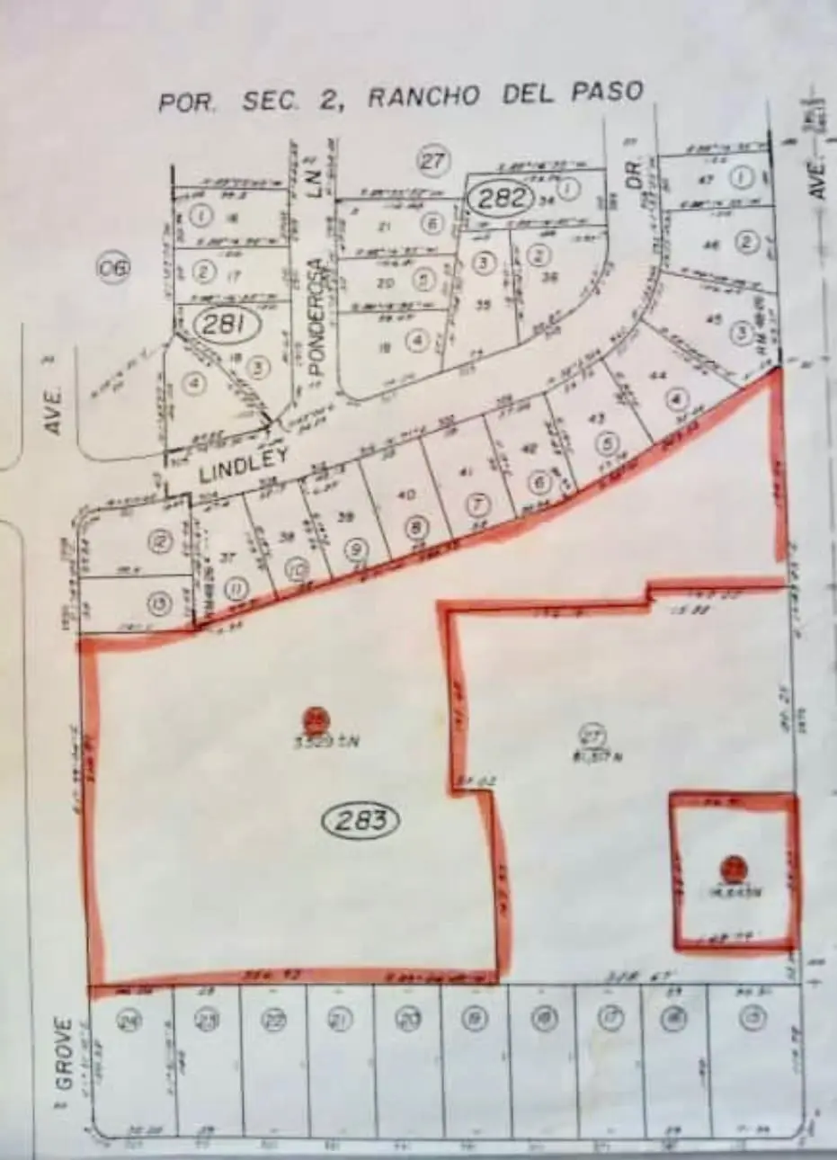 Rancho Del Paso, Sec. 2, Lot 283 map.