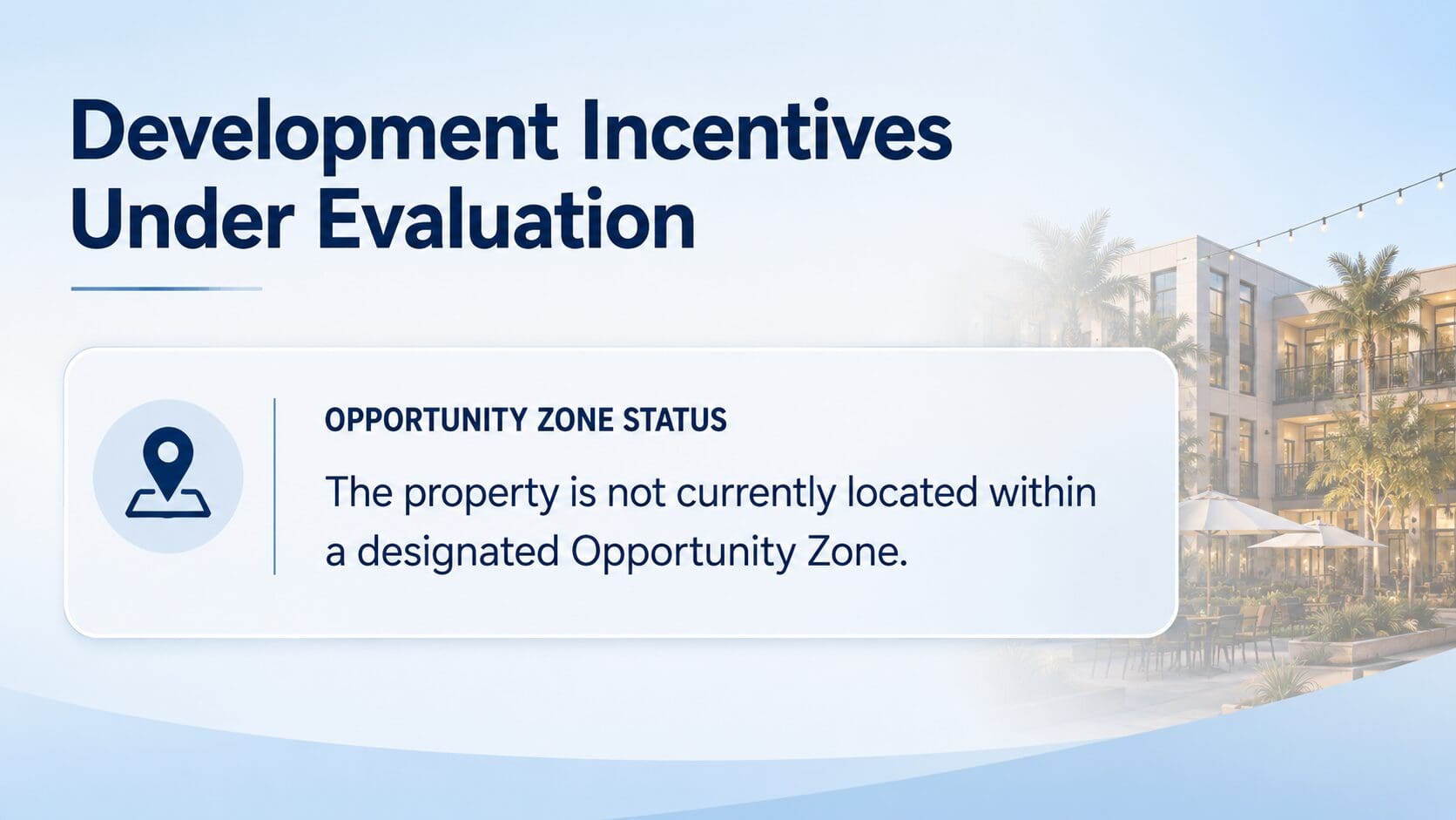 Although the Norwood Studios site is not currently located within a designated Opportunity Zone, other development programs may be available depending on the project’s final design, affordability structure, financing, and eligibility.
The TTC Trust is reviewing potential fee-deferral programs, affordable housing incentives, infrastructure coordination, and other local, state, and federal development resources. No program or financial benefit has been approved or guaranteed.
