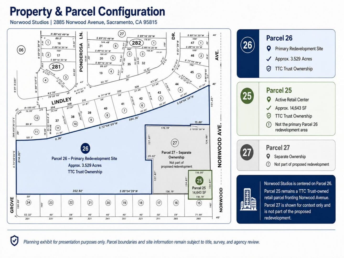 Property parcel map highlighting Parcel 26