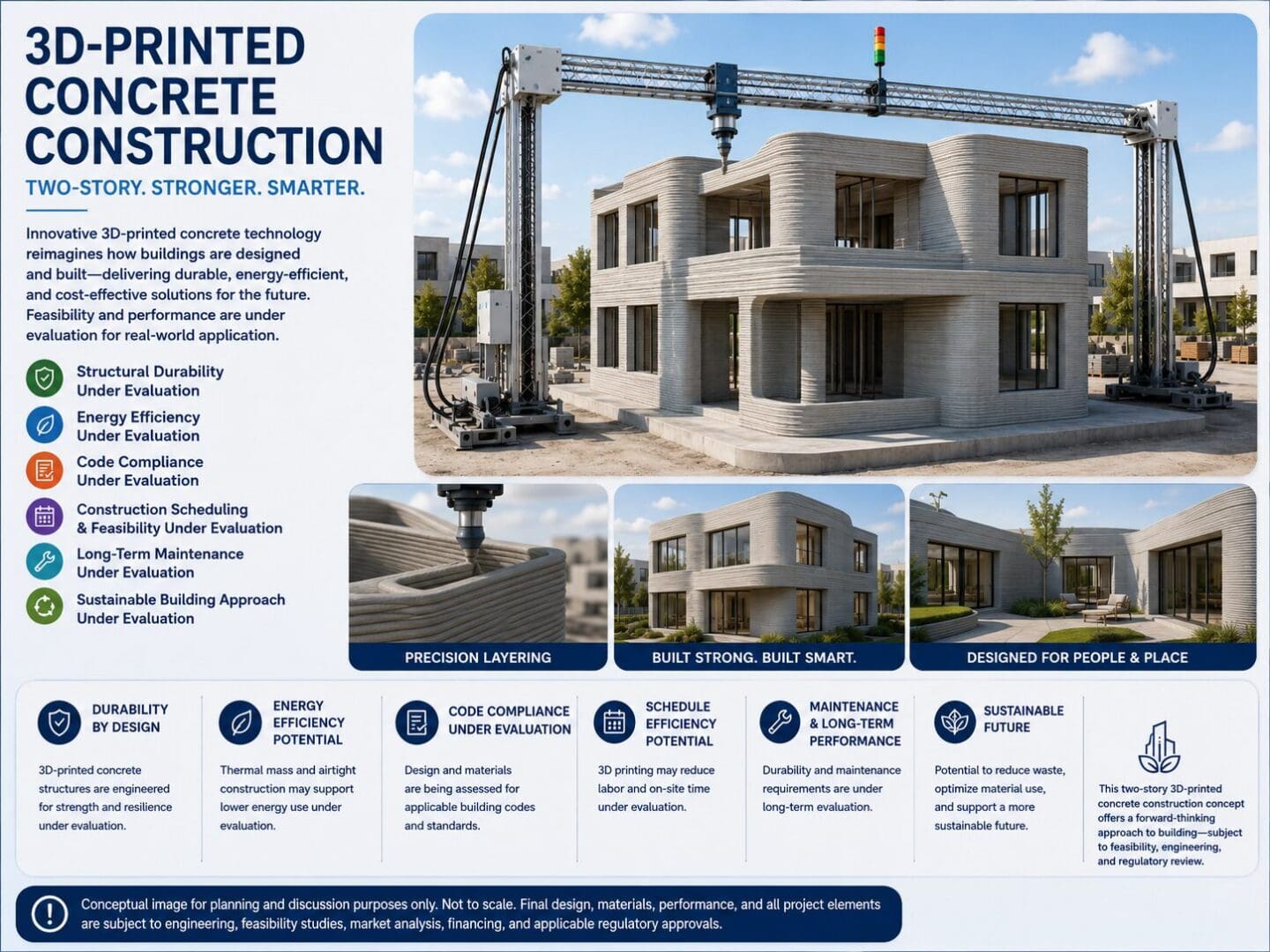 3D-printed concrete construction